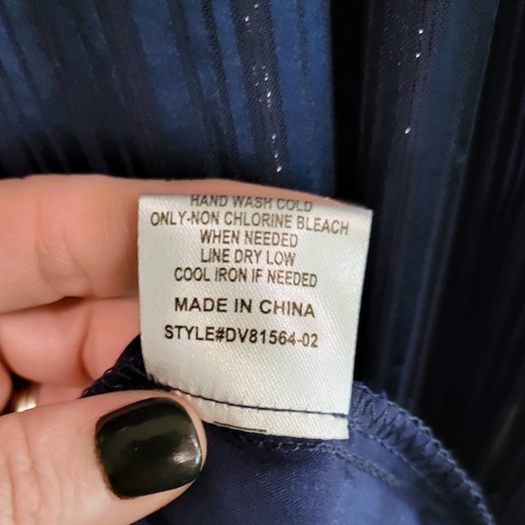 Layered With Love Maxi Dress Navy Surplice Neck Slit Sleeve Boho Pullover Sz S - Picture 8 of 8